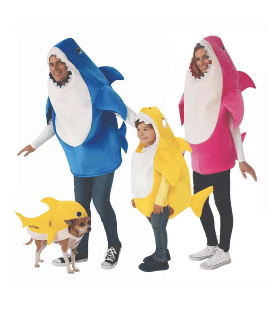 baby shark human and dog costume set